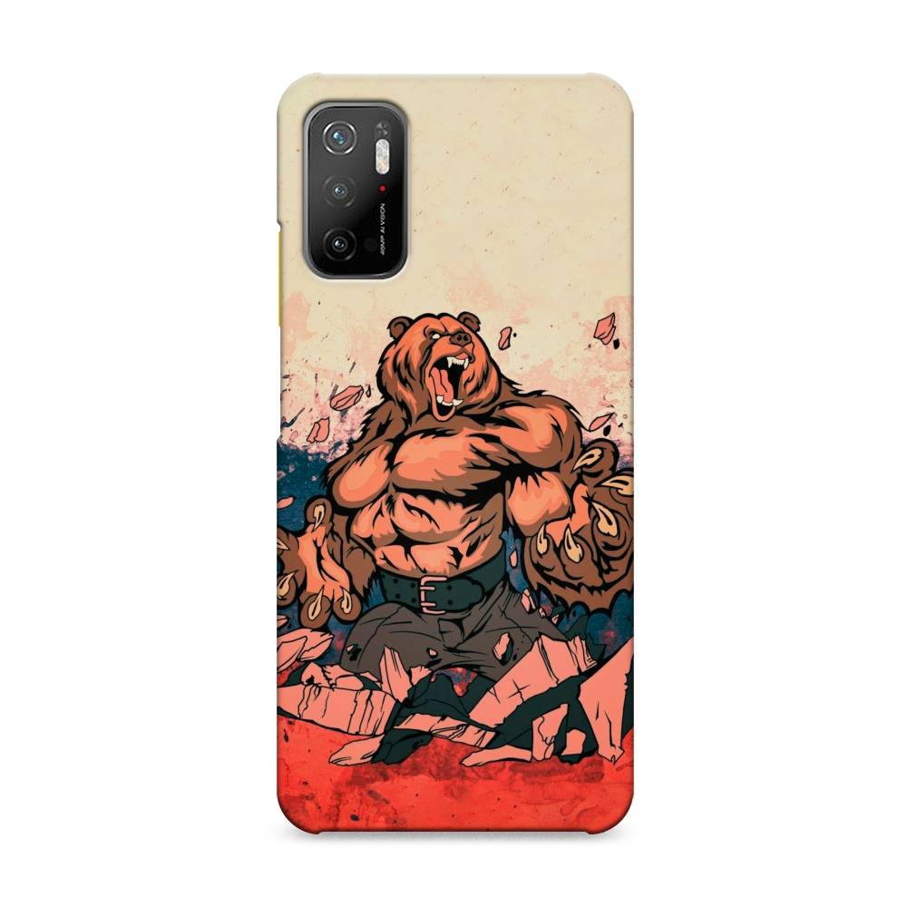 

Пластиковый чехол "Медведь с флагом РФ" на Xiaomi Poco M3 Pro, 311020-1