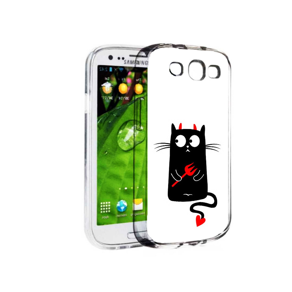 

Чехол MyPads Tocco для Samsung Galaxy S3 Кот демон (PT123108.507.97), Прозрачный, Tocco