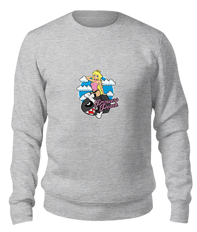 

Свитшот унисекс Printio Princess peach серый XS, Princess peach