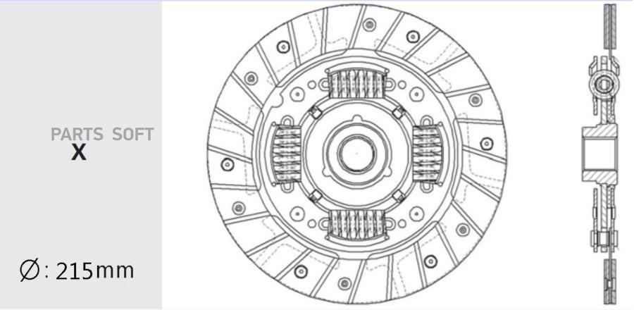 VALEO PHC DW-22 Диск сцепления OPEL: ASTRA, KADETT, OMEGA 2.0I/1.6D/ASCONA 1.6D 84-