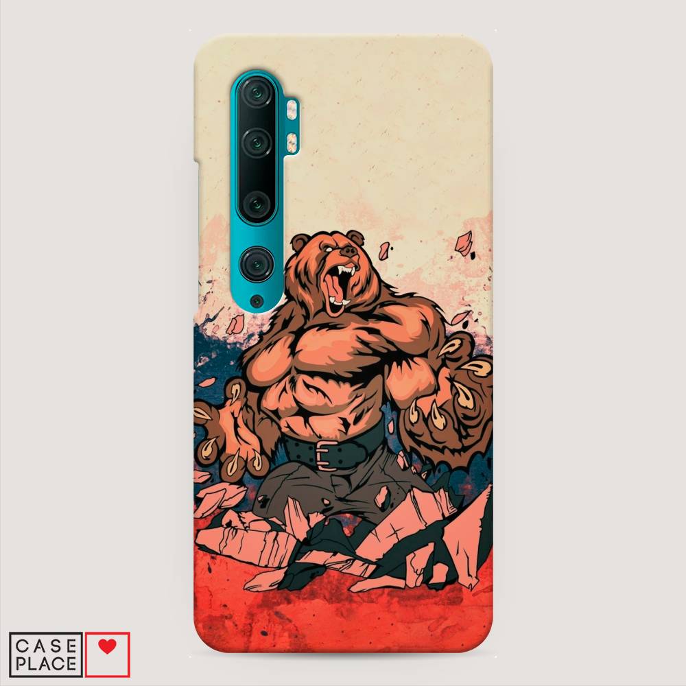 

Пластиковый чехол "Медведь с флагом РФ" на Xiaomi Mi Note 10, 37320-1