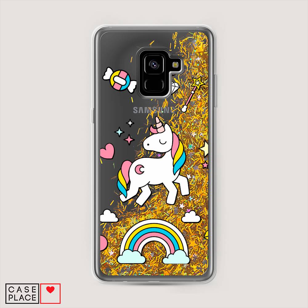 

Чехол Awog на Samsung Galaxy A8 + "Принцесса единорог", Белый;разноцветный, 25590-1
