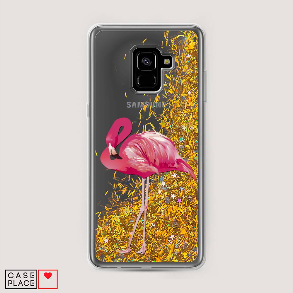 

Чехол Awog на Samsung Galaxy A8 + "Застенчивый фламинго", Розовый, 25590-1