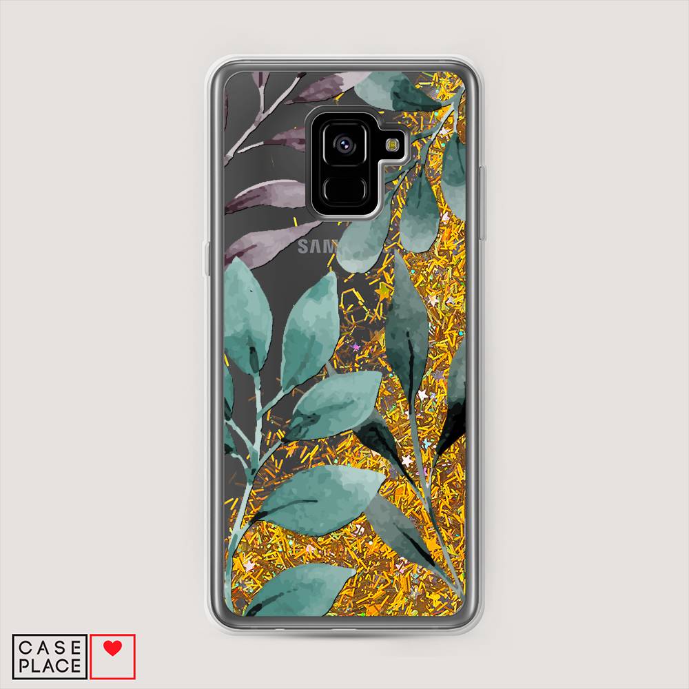 

Чехол Awog на Samsung Galaxy A8 + "Листы цветов", Зеленый;прозрачный, 25590-1
