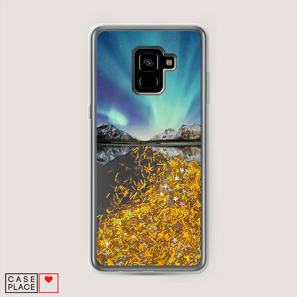 

Чехол Awog на Samsung Galaxy A8 + "Горное озеро и сияние", Голубой, 25590-1