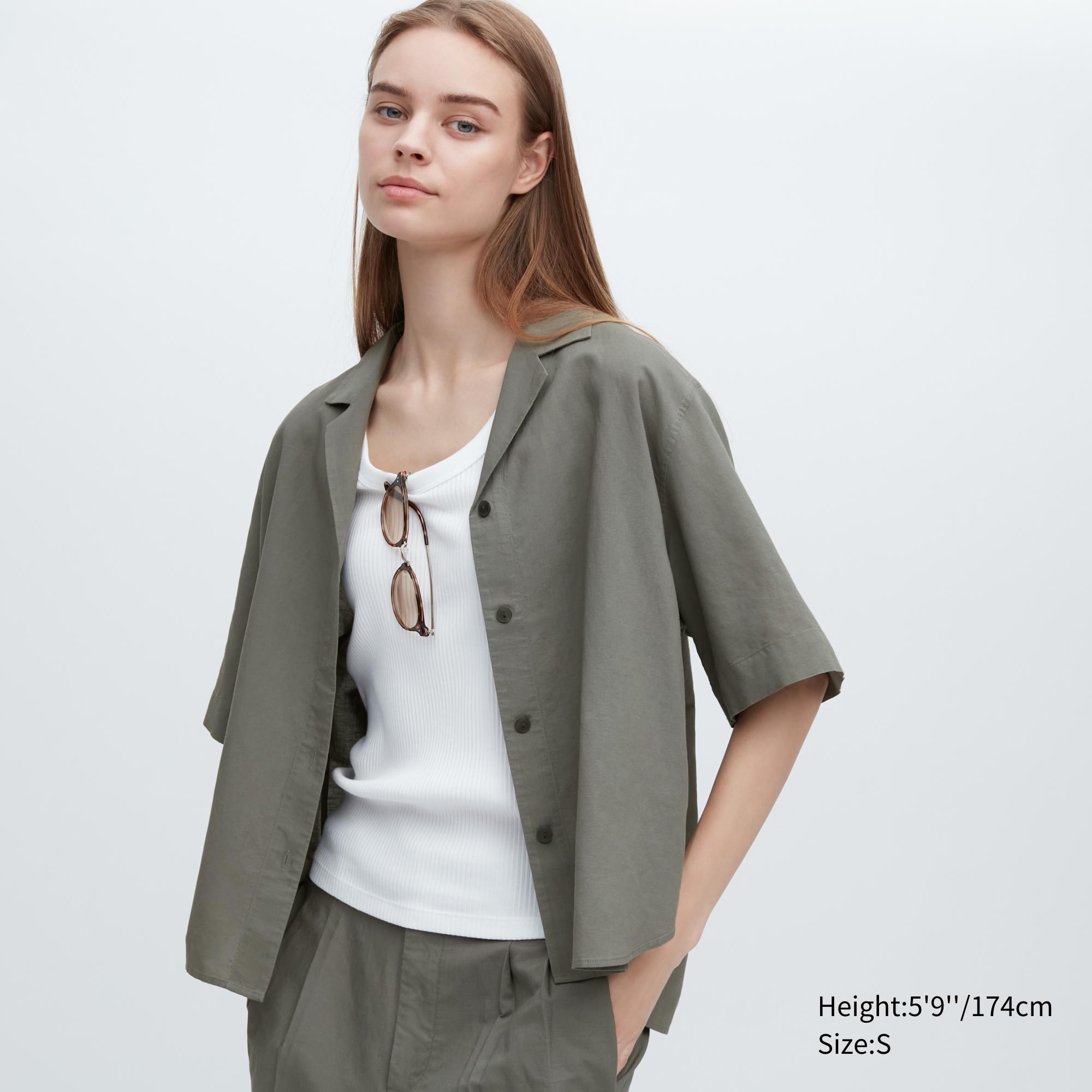 

Рубашка женская UNIQLO 455752COL56 хаки L (доставка из-за рубежа), 455752COL56