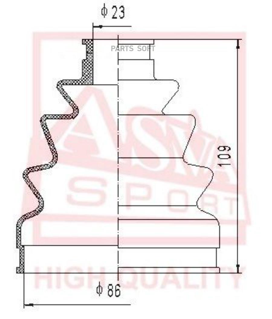 Пыльник Шруса (К-Кт Без Смазки) 23X86x109 ASVA ASBT-127