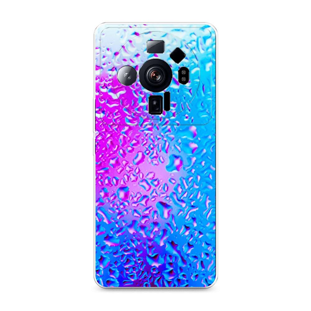 

Чехол на Xiaomi 12S Ultra "Капли на стекле", Голубой;розовый, 314550-3