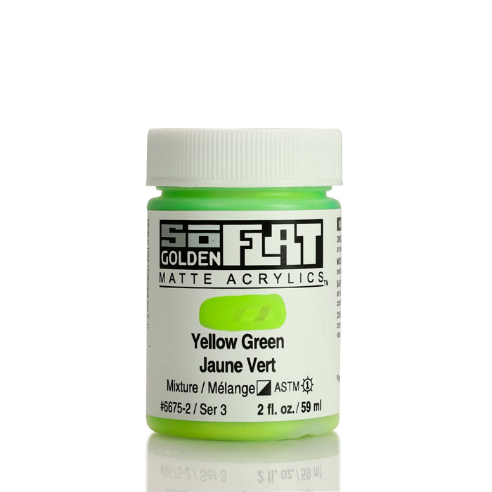 Краска акриловая матовая Golden SoFlat №6675 желто-зеленый, 59мл