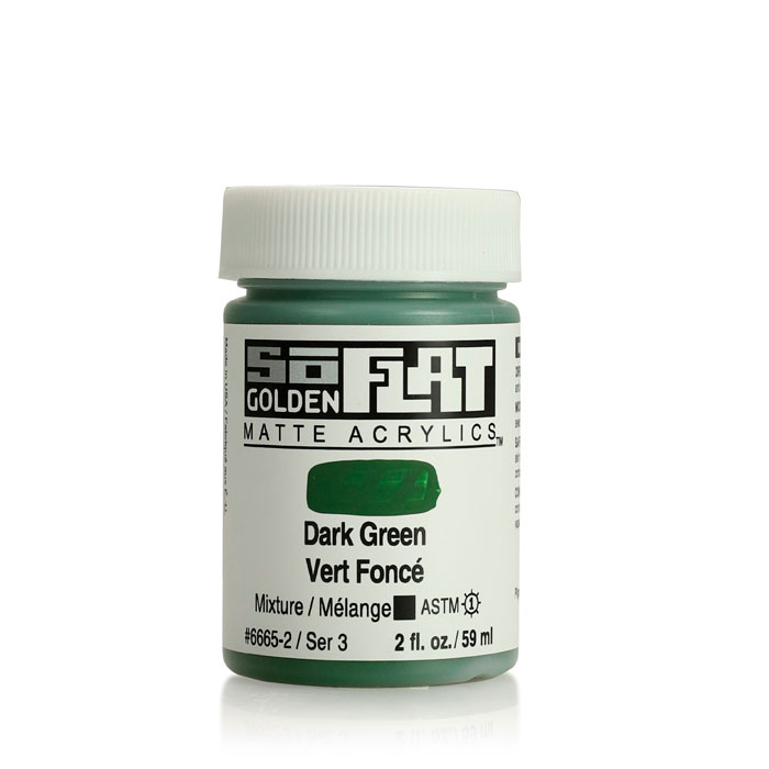 Краска акриловая матовая Golden SoFlat №6665 темно-зеленый , 59мл