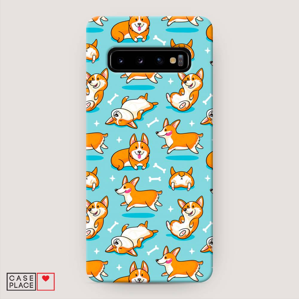 

Пластиковый чехол "Веселые корги" на Samsung Galaxy S10 +, 27120-1