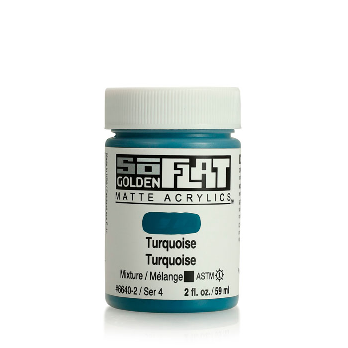 Краска акриловая матовая Golden SoFlat №6640 бирюза, 59мл