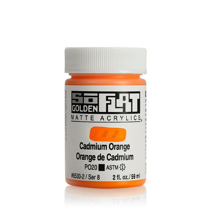 Краска акриловая матовая Golden SoFlat №6530 кадмий оранжевый, 59мл