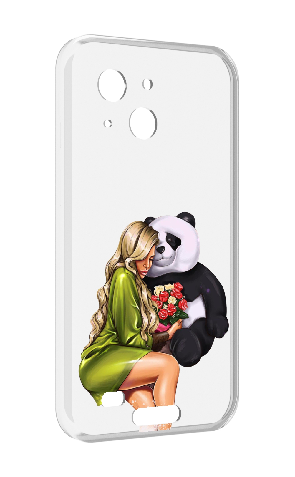 

Чехол MyPads Девушка-с-пандой-с-букетом женский для Oukitel WP20 / WP20 Pro, Прозрачный, Tocco
