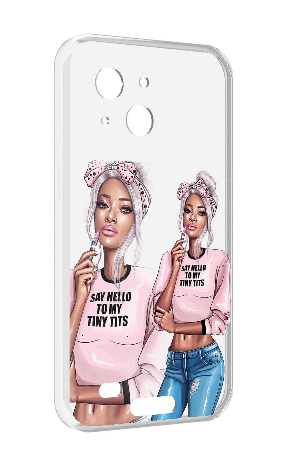Чехол MyPads Девушка-в-розовой-футболке женский для Oukitel WP20 / WP20 Pro