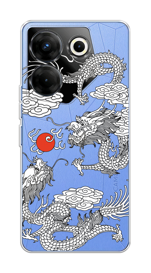 

Чехол на Tecno Camon 20 Pro 5G "Драконы с ножом", Прозрачный;черный;белый, 304050-1