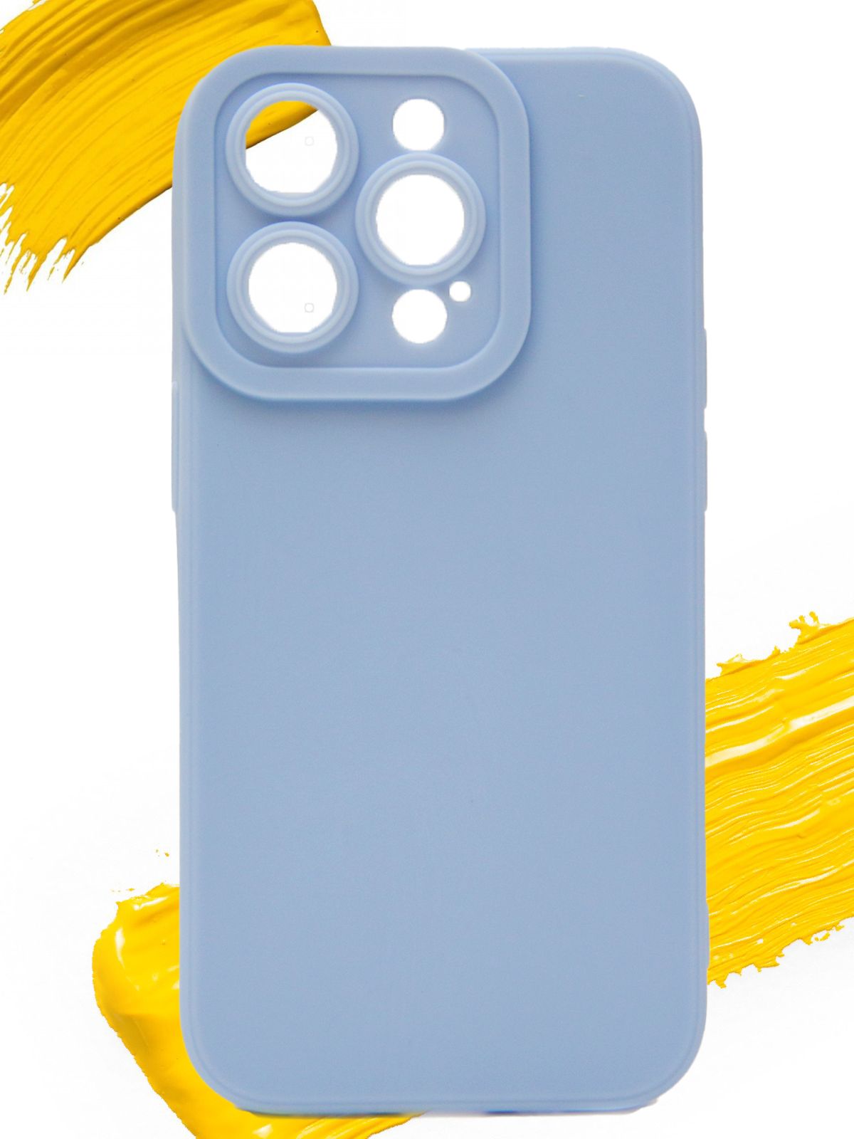 

Чехол для Apple iPhone 14 Pro с полной защитой камеры, голубой, Silicone case