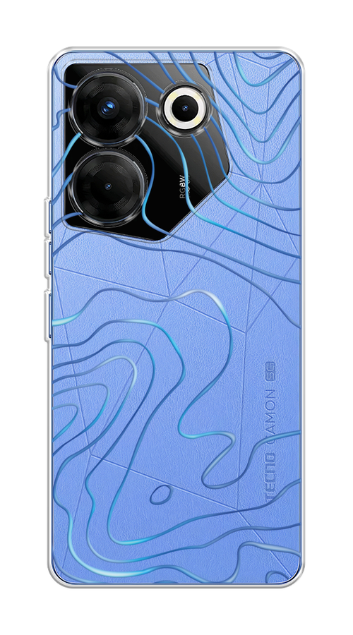 

Чехол на Tecno Camon 20 Pro 5G "Blue lines", Прозрачный;синий, 304050-1
