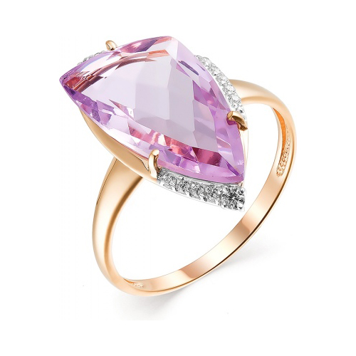 

Кольцо из красного золота с фианитом/аметистом р. 18,5 Гранат 1.10.11.0620.00-2863, 1.10.11.0620.00-2863