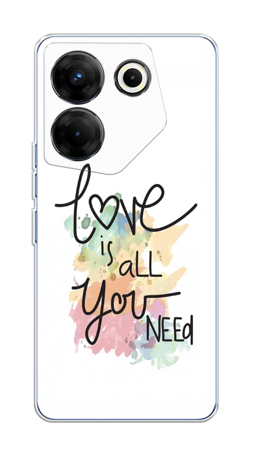 

Чехол на Tecno Camon 20 Pro 5G "Love is all you need", Белый;черный;зеленый, 304050-1