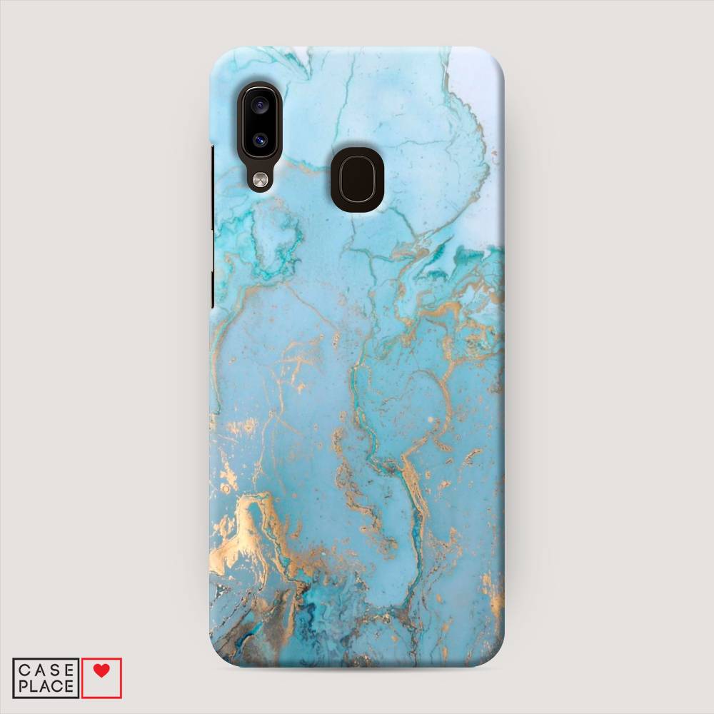 

Пластиковый чехол "Голубой мрамор рисунок" на Samsung Galaxy A30, 27520-2
