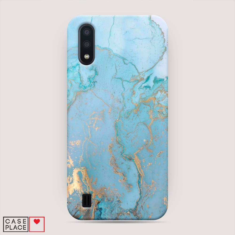 

Пластиковый чехол "Голубой мрамор рисунок" на Samsung Galaxy A01