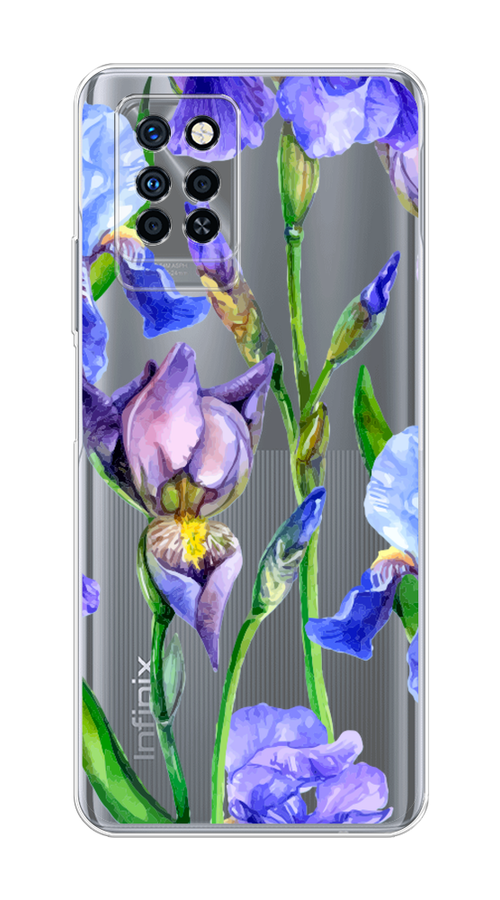 

Чехол Awog на Infinix Note 10 Pro "Синие ирисы", Разноцветный, 3100150-8