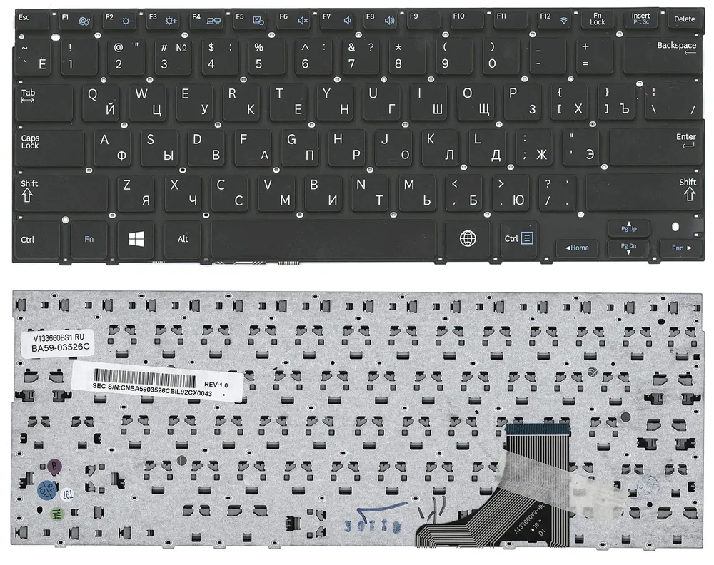 

Клавиатура Sino Power для ноутбука Samsung NP530U3B, NP530U3C, 535U3C