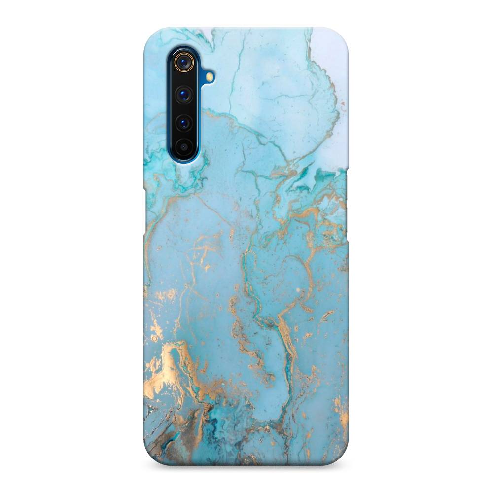 

Пластиковый чехол "Голубой мрамор рисунок" на Realme 6 Pro, 252820-2