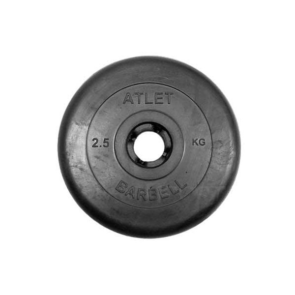 фото Диск обрезиненный черный mb atlet d-31 2,5кг mb barbell