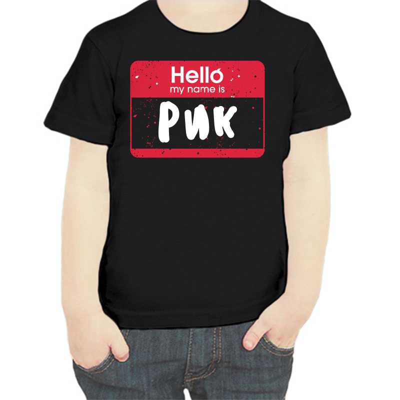 

Футболка мальчику черная 28 р-р hello рик, Черный, fdm_hello_rik