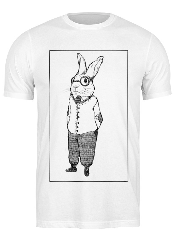 

Футболка мужская Printio заяц белая 2XL, Белый, "заяц"