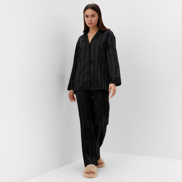 

Пижама женская KAFTAN 7437570 черная 40-42 RU, Черный, Полоска