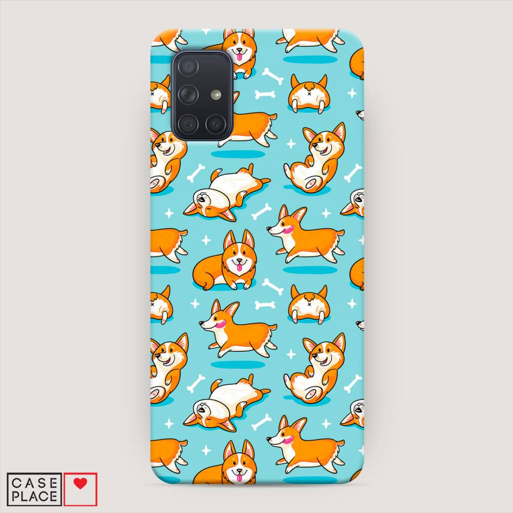 

Пластиковый чехол "Веселые корги" на Samsung Galaxy A71, 29020-1