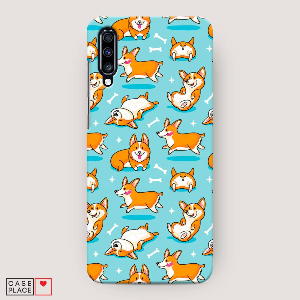 

Пластиковый чехол "Веселые корги" на Samsung Galaxy A70, 28120-1