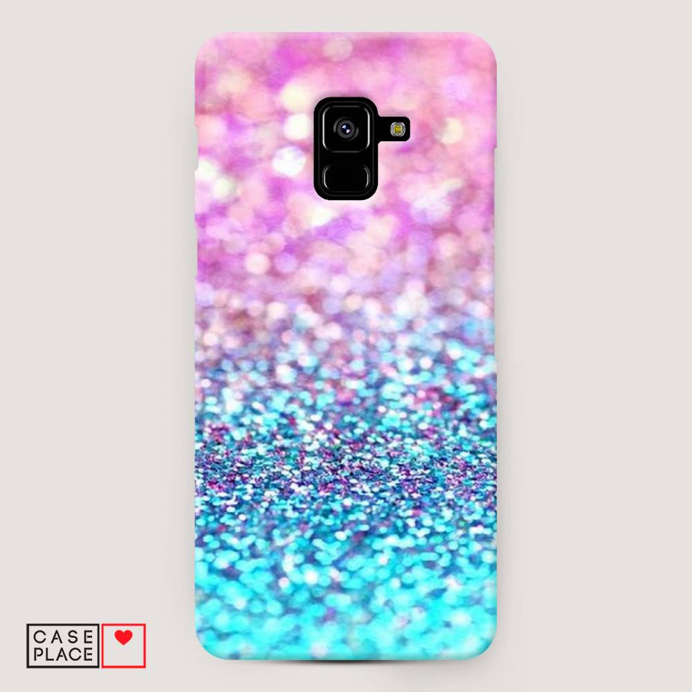 

Чехол Awog "Розово-голубые глиттеры рисунок" для Samsung Galaxy A8 +