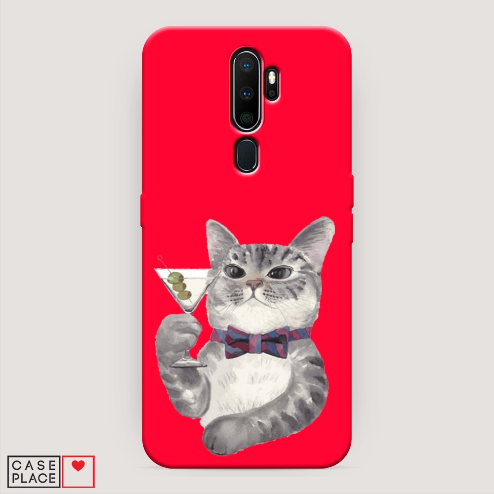 

Матовый силиконовый чехол "Кот джентльмен" на Oppo A5 (2020), Кот джентльмен