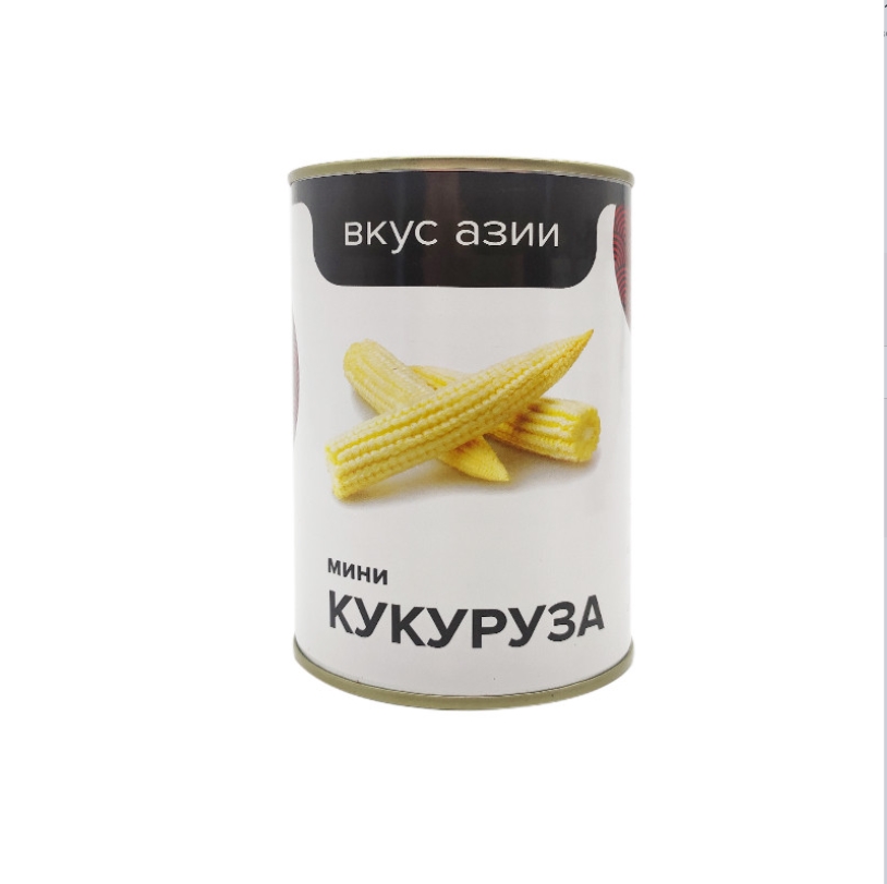 Кукуруза мини вкус азии консервированная 400 г 363₽