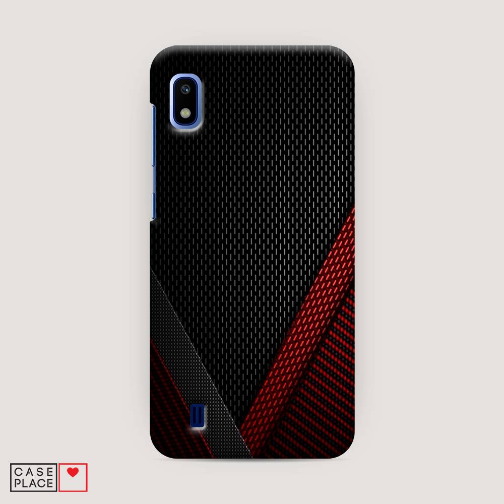 фото Пластиковый чехол "красный карбон" на samsung galaxy a10 awog
