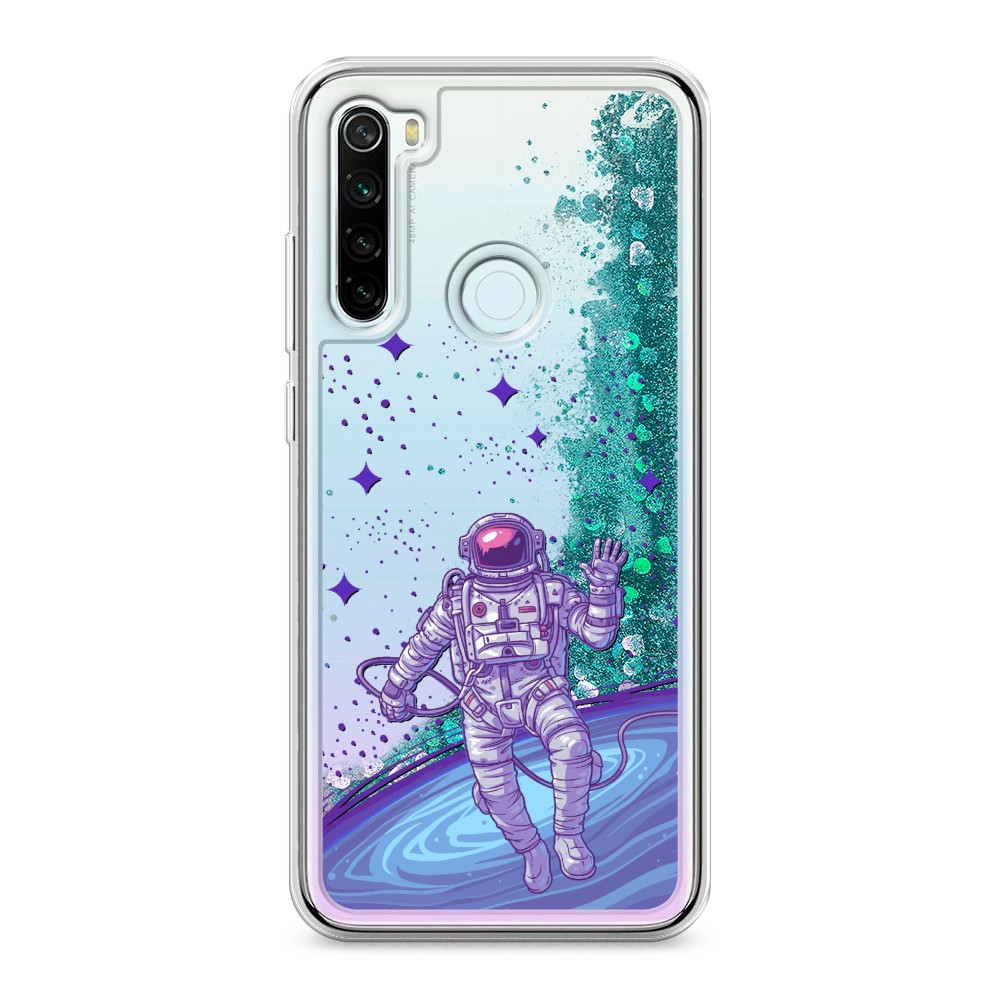 

Жидкий чехол с блестками "Космонавт в открытом космосе" на Xiaomi Redmi Note 8T