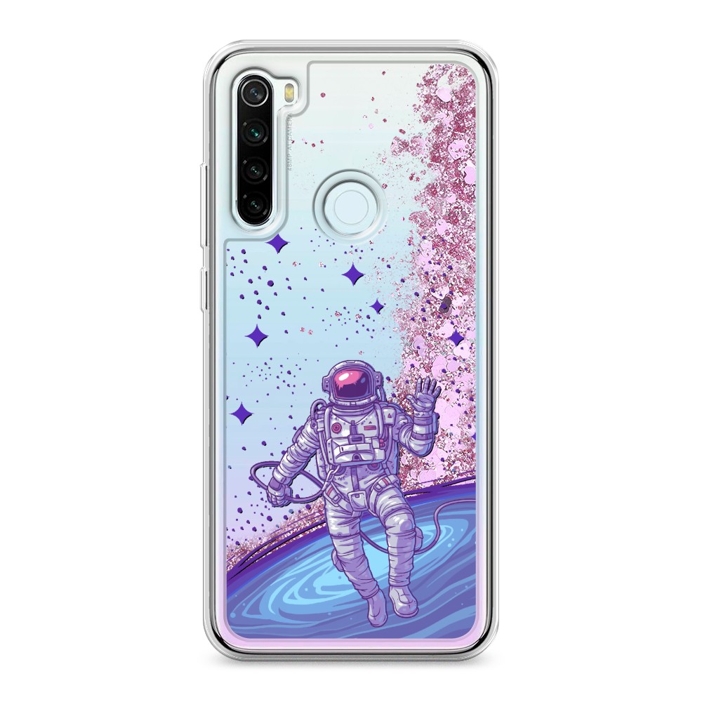 

Жидкий чехол с блестками "Космонавт в открытом космосе" на Xiaomi Redmi Note 8T