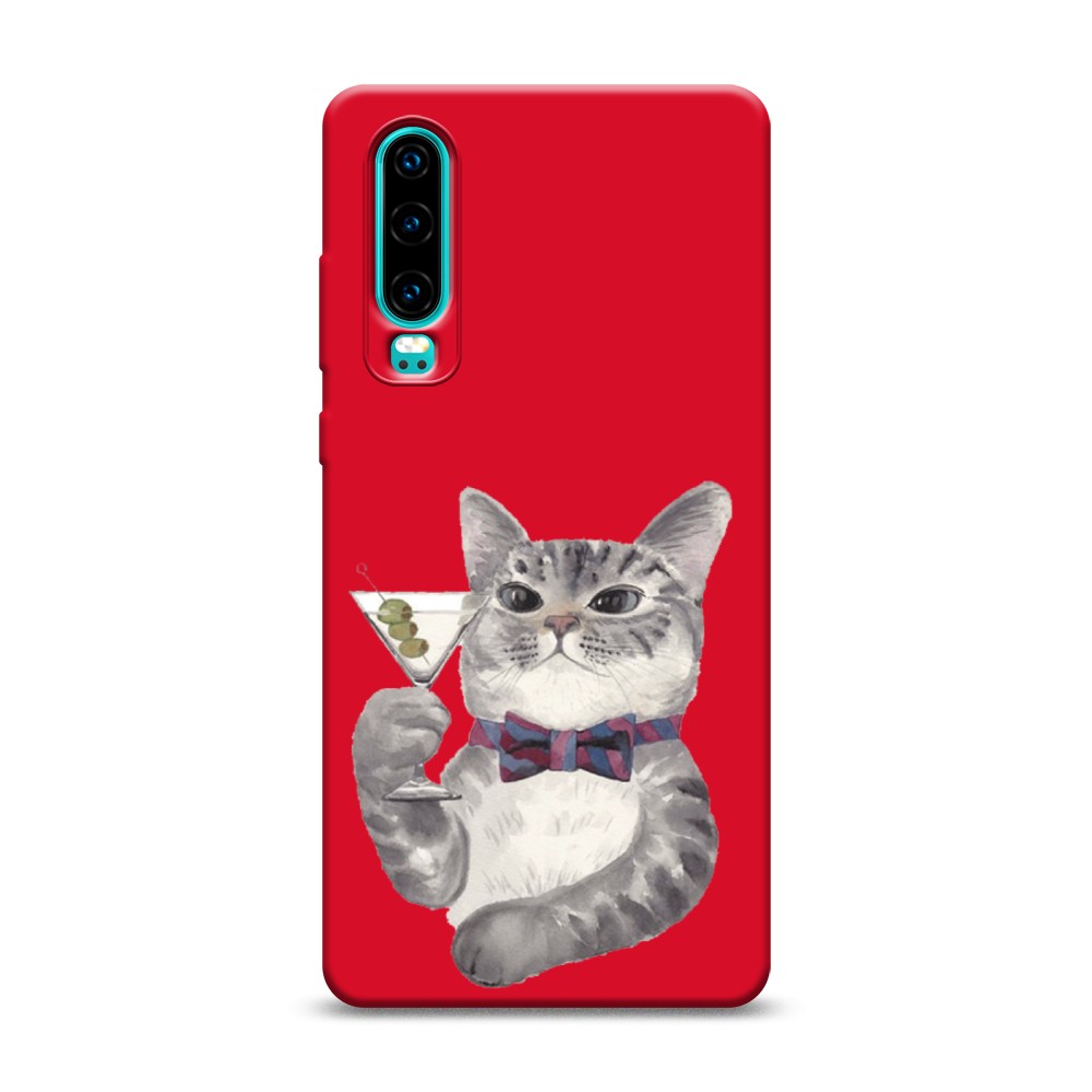 

Матовый силиконовый чехол "Кот джентльмен" на Huawei P30, Кот джентльмен