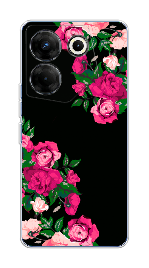 

Чехол на Tecno Camon 20 Pro 5G "Розы фуксия", Черный;розовый;зеленый, 304050-1