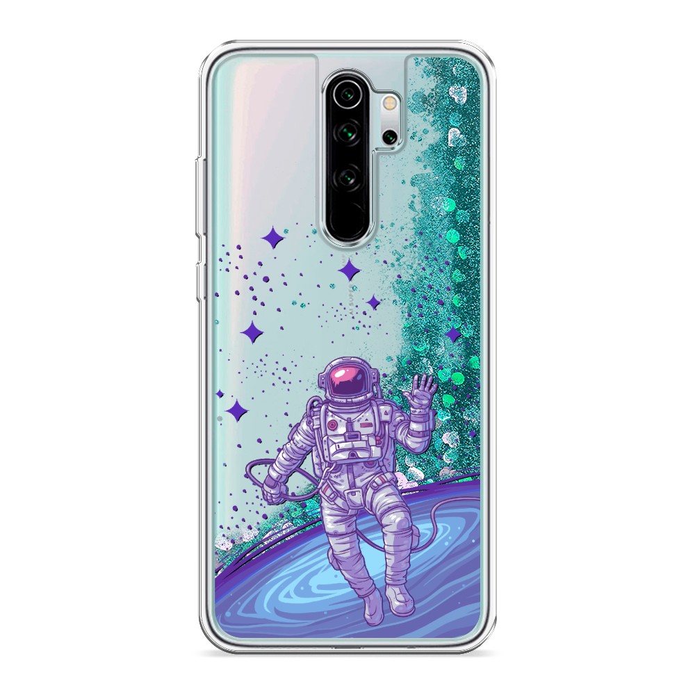 

Жидкий чехол с блестками "Космонавт в открытом космосе" на Xiaomi Redmi Note 8 Pro, 36695-1