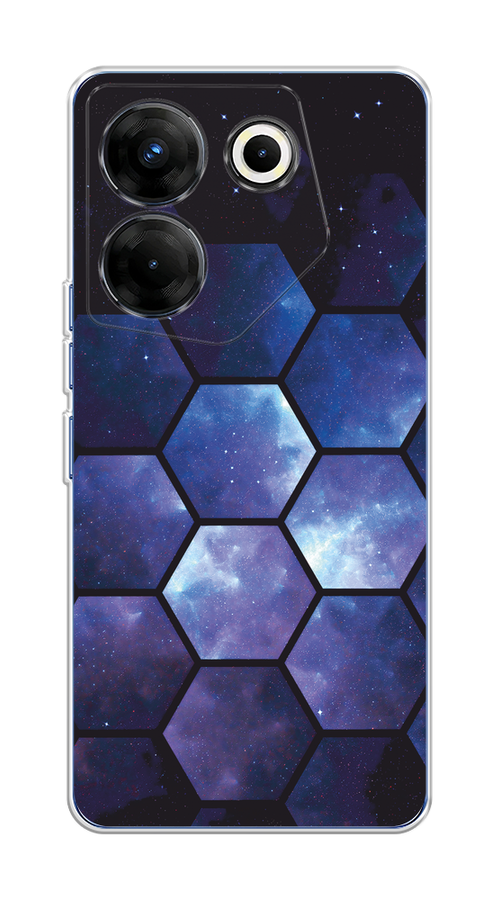 

Чехол на Tecno Camon 20 Pro 5G "Соты космос", Черный;фиолетовый, 304050-1