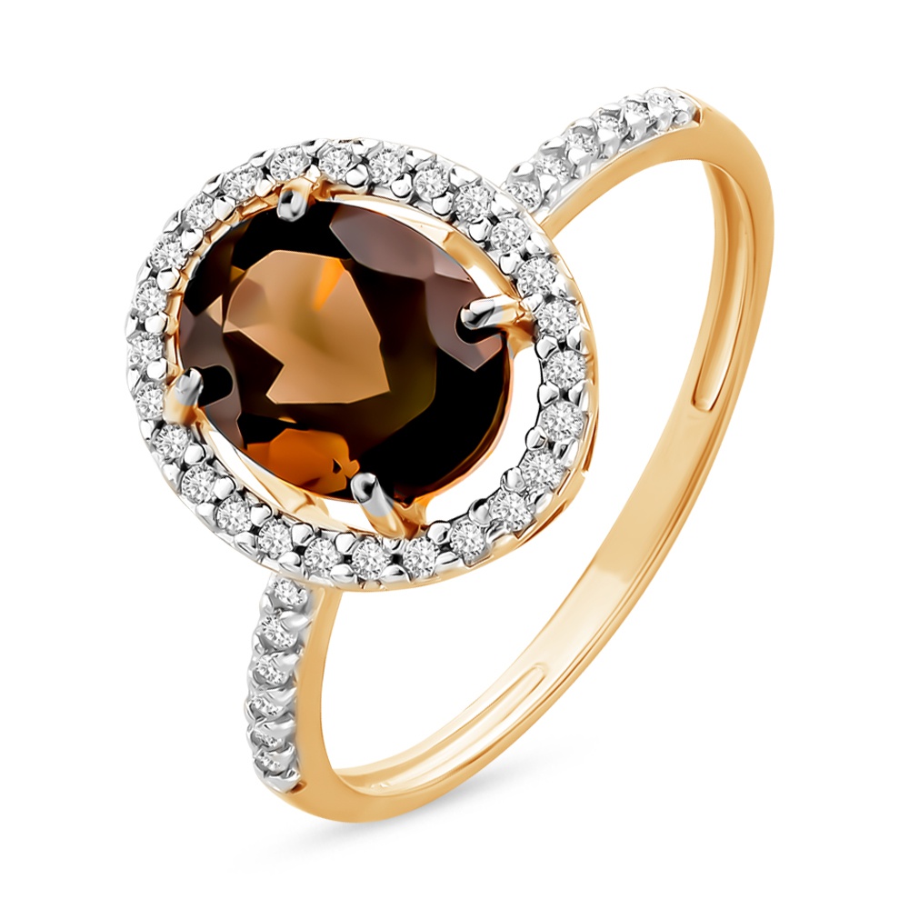 

Кольцо из серебра р.  585Gold 701013990, раухтопаз, 701013990