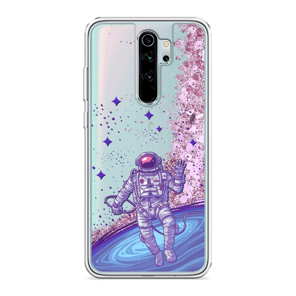 

Жидкий чехол с блестками "Космонавт в открытом космосе" на Xiaomi Redmi Note 8 Pro