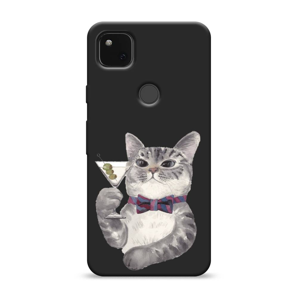 

Матовый силиконовый чехол "Кот джентльмен" на Google Pixel 4A, Кот джентльмен