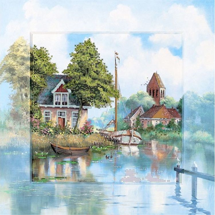 

Рисунок на канве «Вид на пристань»