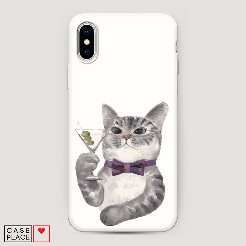 

Матовый силиконовый чехол "Кот джентльмен" на Apple iPhone XS Max (10S Max), Кот джентльмен